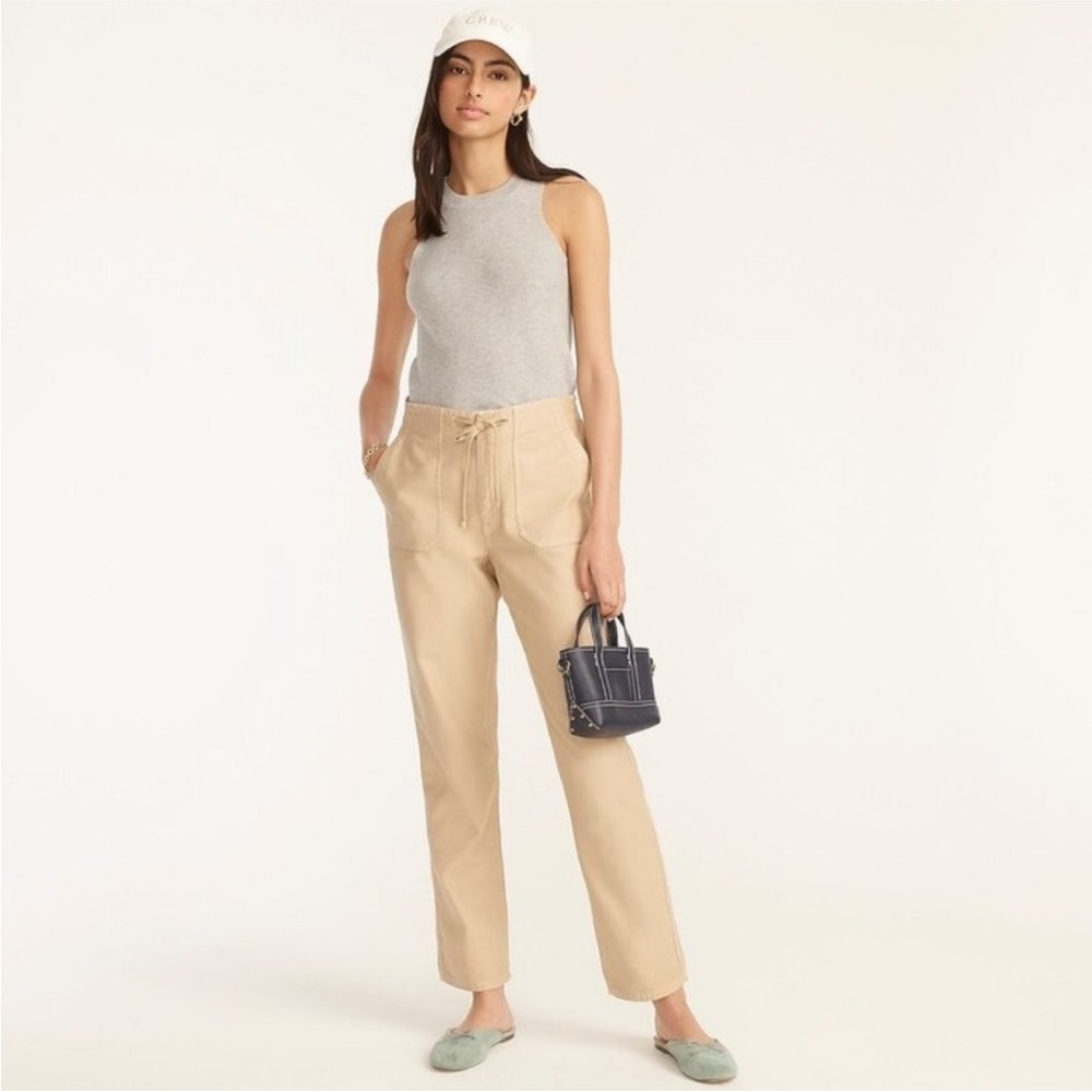 NWT J. Crew Tie-waist Camp Pant in Dark Beachwood Khaki